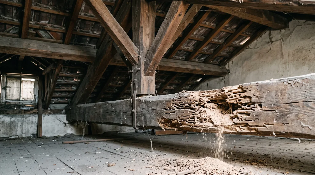 Bois de structure et charpente — sondage des bois — Termites appartement à La Ciotat — Diagvalot